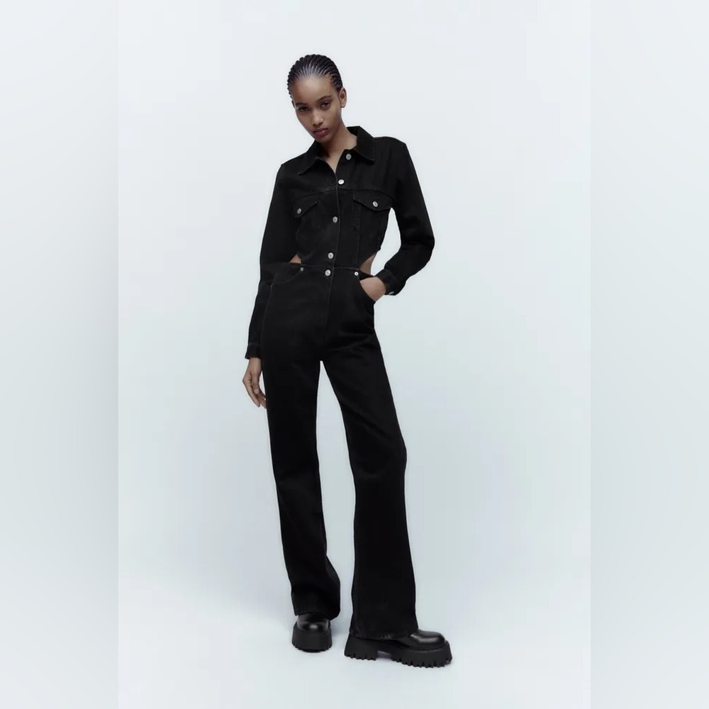 Small Zara Denim Jumpsuit with cutouts
